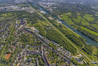 Aerial view, industrial park Nordstern, Nordsternpark, Heßler, Gelsenkirchen, Ruhr area, North