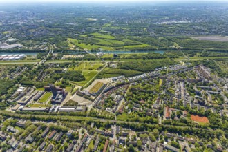 Aerial view, industrial park Nordstern, Nordsternpark, Heßler, Gelsenkirchen, Ruhr area, North