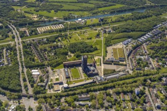 Aerial view, industrial park Nordstern, Nordsternpark, Heßler, Gelsenkirchen, Ruhr area, North
