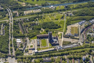 Aerial view, industrial park Nordstern, Nordsternpark, Heßler, Gelsenkirchen, Ruhr area, North