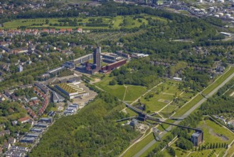 Aerial view, industrial park Nordstern, Nordsternpark, Heßler, Gelsenkirchen, Ruhr area, North