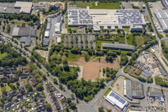 Aerial view, brownfield Emscherstrasse 66 formerly GAFÖG, Bismarck, Gelsenkirchen, Ruhr area, North