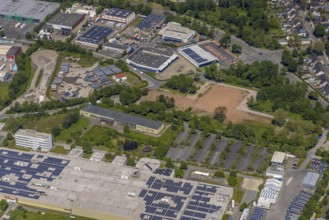 Aerial view, brownfield Emscherstrasse 66 formerly GAFÖG, Bismarck, Gelsenkirchen, Ruhr area, North