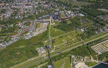Aerial view, industrial park Nordstern, Nordsternpark, Heßler, Gelsenkirchen, Ruhr area, North