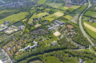 Aerial view, Westfälische Hochschule, Hans-Schwier-Berufskolleg, housing estate Angerburger Straße,