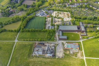 Aerial view, Hugo Schacht 2 colliery, Buer, Gelsenkirchen, Ruhr area, North Rhine-Westphalia,
