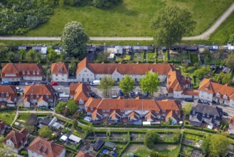 Aerial view, Schüngelberg colliery housing estate at Hugo colliery, Buer, Gelsenkirchen, Ruhr area,