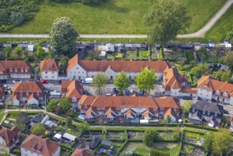 Aerial view, Schüngelberg colliery housing estate at Hugo colliery, Buer, Gelsenkirchen, Ruhr area,