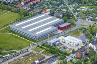 Aerial view, BEPRO Blech und Profilstahl GmbH, Consolstraße, Bismarck, Gelsenkirchen, Ruhr area,