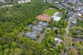 Aerial view, Ückendorf comprehensive school and sports field DJK Arminia Ückendorf, Ückendorf,