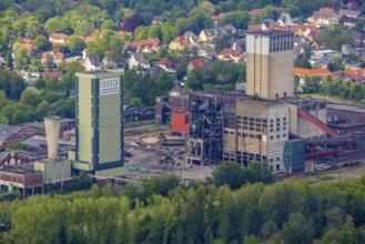 Aerial view, former DSK Lippe mine, Egonstraße, city limits to Gelsenkirchen, Westerholt, Hassel,