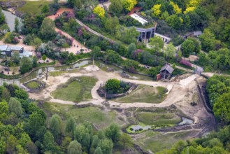 Aerial view, ZOOM Erlebniswelt Zoo, Bismarck, Gelsenkirchen, Ruhr area, North Rhine-Westphalia,