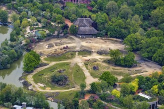 Aerial view, ZOOM Erlebniswelt Zoo, Bismarck, Gelsenkirchen, Ruhr area, North Rhine-Westphalia,