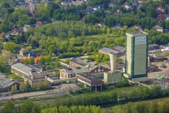 Aerial view, former DSK Lippe mine, Egonstraße, city limits to Gelsenkirchen, Westerholt, Hassel,