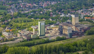 Aerial view, former DSK Lippe mine, Egonstraße, city limits to Gelsenkirchen, Westerholt, Hassel,