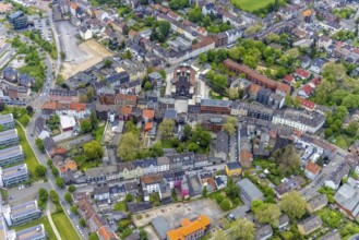 Aerial view, former cath. Heilig-Kreuz-Kirche, construction site and conversion as event venue,