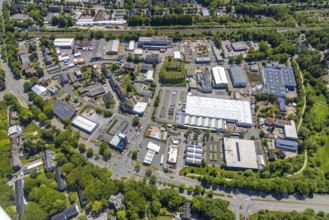 Aerial view, supplementary location Buschgrundstraße, retail centre, Buer, Gelsenkirchen, Ruhr