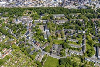 Aerial view, local supply centre Scholven, Im Brömm, retail centre, Scholven, Gelsenkirchen, Ruhr