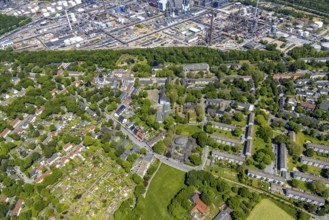 Aerial view, local supply centre Scholven, Im Brömm, retail centre, Scholven, Gelsenkirchen, Ruhr