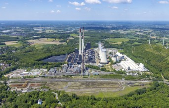 Aerial photo, Scholven power station, Scholven, Gelsenkirchen, Ruhr area, North Rhine-Westphalia,