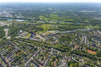 Aerial view, industrial park Nordstern, Nordsternpark, Heßler, Gelsenkirchen, Ruhr area, North