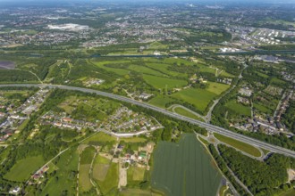 Aerial view, industrial park Nordstern, Nordsternpark, Heßler, Gelsenkirchen, Ruhr area, North
