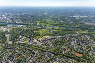 Aerial view, industrial park Nordstern, Nordsternpark, Heßler, Gelsenkirchen, Ruhr area, North