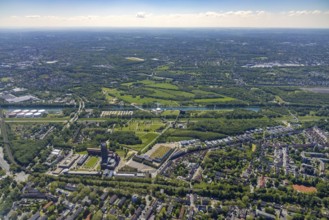 Aerial view, industrial park Nordstern, Nordsternpark, Heßler, Gelsenkirchen, Ruhr area, North