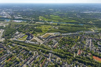 Aerial view, industrial park Nordstern, Nordsternpark, Heßler, Gelsenkirchen, Ruhr area, North