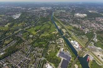 Aerial view, industrial park Nordstern, Nordsternpark, Heßler, Gelsenkirchen, Ruhr area, North
