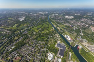 Aerial view, industrial park Nordstern, Nordsternpark, Heßler, Gelsenkirchen, Ruhr area, North