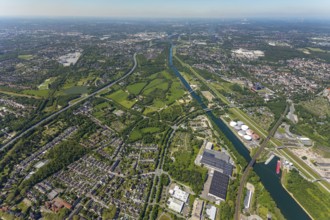 Aerial view, industrial park Nordstern, Nordsternpark, Heßler, Gelsenkirchen, Ruhr area, North