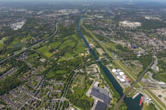 Aerial view, industrial park Nordstern, Nordsternpark, Heßler, Gelsenkirchen, Ruhr area, North