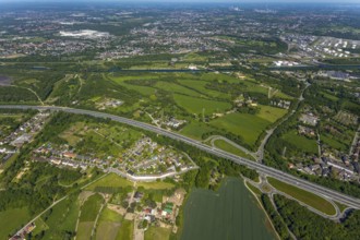 Aerial view, industrial park Nordstern, Nordsternpark, Heßler, Gelsenkirchen, Ruhr area, North