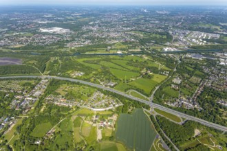 Aerial view, industrial park Nordstern, Nordsternpark, Heßler, Gelsenkirchen, Ruhr area, North