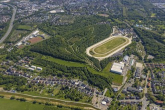 Aerial photo, trotting track Feldmark, Feldmark, Gelsenkirchen, Ruhr area, North Rhine-Westphalia,