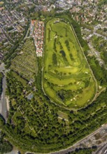 Aerial view, golf course Horst at Schloss Horst, Horst, Gelsenkirchen, Ruhr area, North