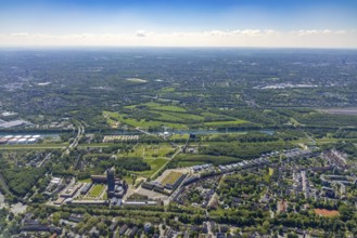 Aerial view, industrial park Nordstern, Nordsternpark, Heßler, Gelsenkirchen, Ruhr area, North