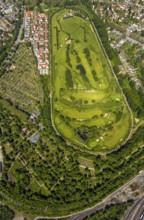 Aerial view, golf course Horst at Schloss Horst, Horst, Gelsenkirchen, Ruhr area, North