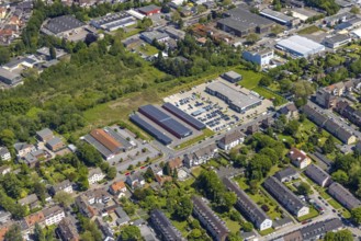 Aerial view, secondary centre Resse, Ewaldstraße, retail centre, Resse, Gelsenkirchen, Ruhr area,