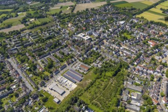 Aerial view, secondary centre Resse, Ewaldstraße, retail centre, Resse, Gelsenkirchen, Ruhr area,