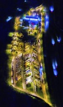 Aerial photo, motorway service area Resser Mark, Resse, Gelsenkirchen, Ruhr area, North