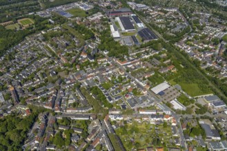 Aerial view, Rotthausen secondary centre, Karl-Meyer-Straße, retail centre, Rotthausen,