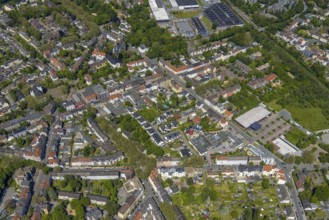 Aerial view, Rotthausen secondary centre, Karl-Meyer-Straße, retail centre, Rotthausen,