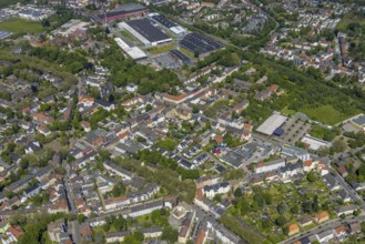 Aerial view, Rotthausen secondary centre, Karl-Meyer-Straße, retail centre, Rotthausen,