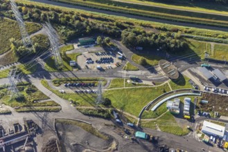 Aerial view, central landfill Emscherbruch in the district Resser Mark in Gelsenkirchen, Ruhr area,