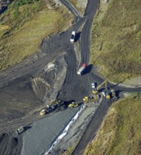 Aerial view, central landfill Emscherbruch in the district Resser Mark in Gelsenkirchen, Ruhr area,