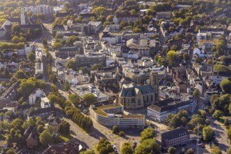 Aerial view, City Buer-Mitte with the Catholic Propsteikirche St. Urbanus in the district Buer in