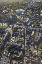 Aerial view, Hochstraße pedestrian zone City Buer-Mitte with market hall, Springemarkt and weekly