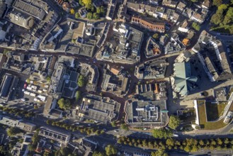 Aerial view, City Buer-Mitte with the Catholic Propsteikirche St. Urbanus in the district Buer in